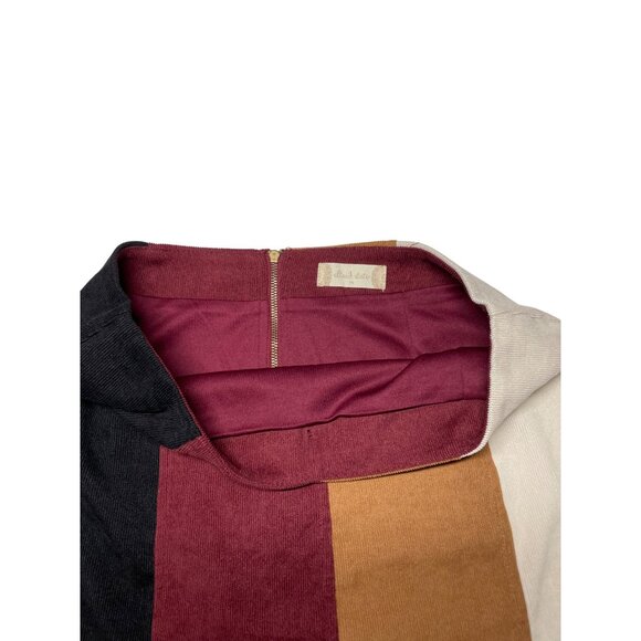 Altar'd State M Mini Skirt Fall Colorblock Corduroy Zipper Closure Medium - Picture 5 of 12